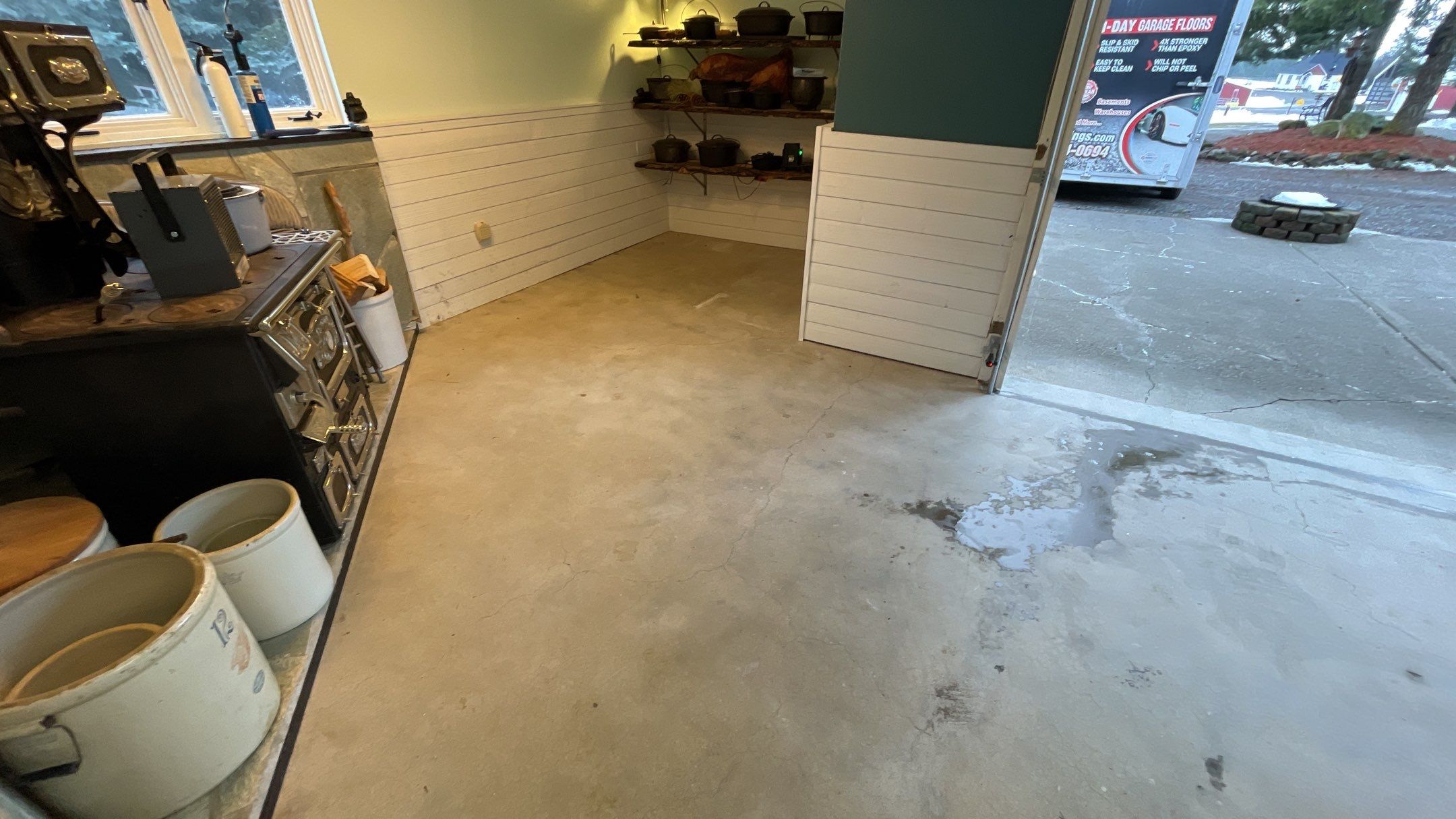 Garage Transformation using Slate Stone and the Penntek Evolution System by Croc Coatings, LLC