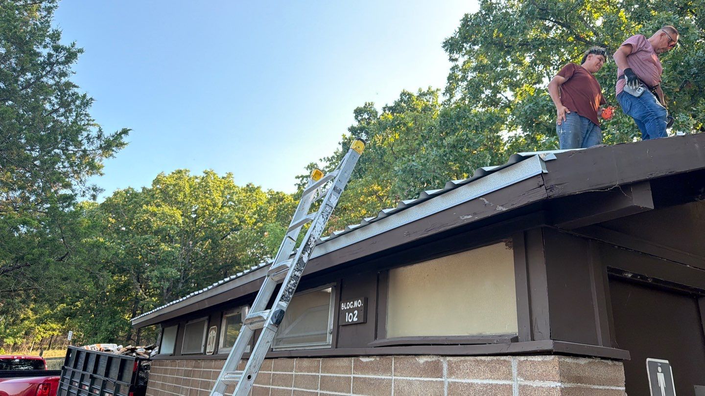 Metal Roof Replacement for Public Park Facility in Sulphur by BANA Roofing and Solar Supply