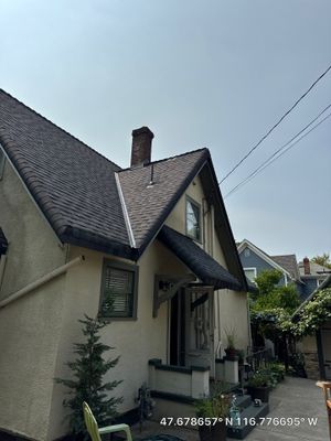 Coeur d'Alene Residential Roof Replacement Using Moiré Black Shingles East Foster Avenue Coeur d'Alene, Idaho 83814