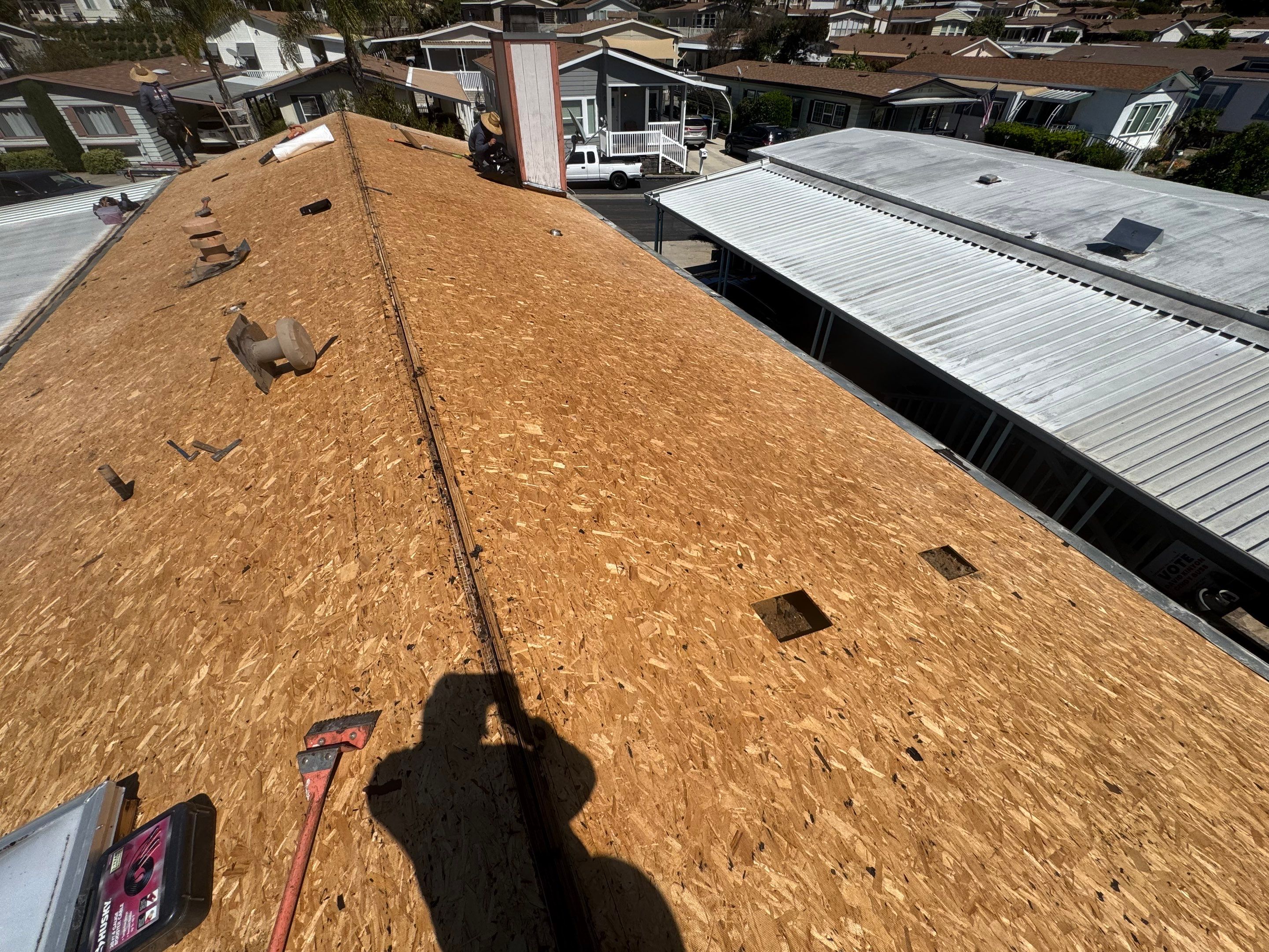 Escondido Mobile Home Shingle Roof Replacement with Owens Corning Duration Cool Amber by Zenith Roofing Services
