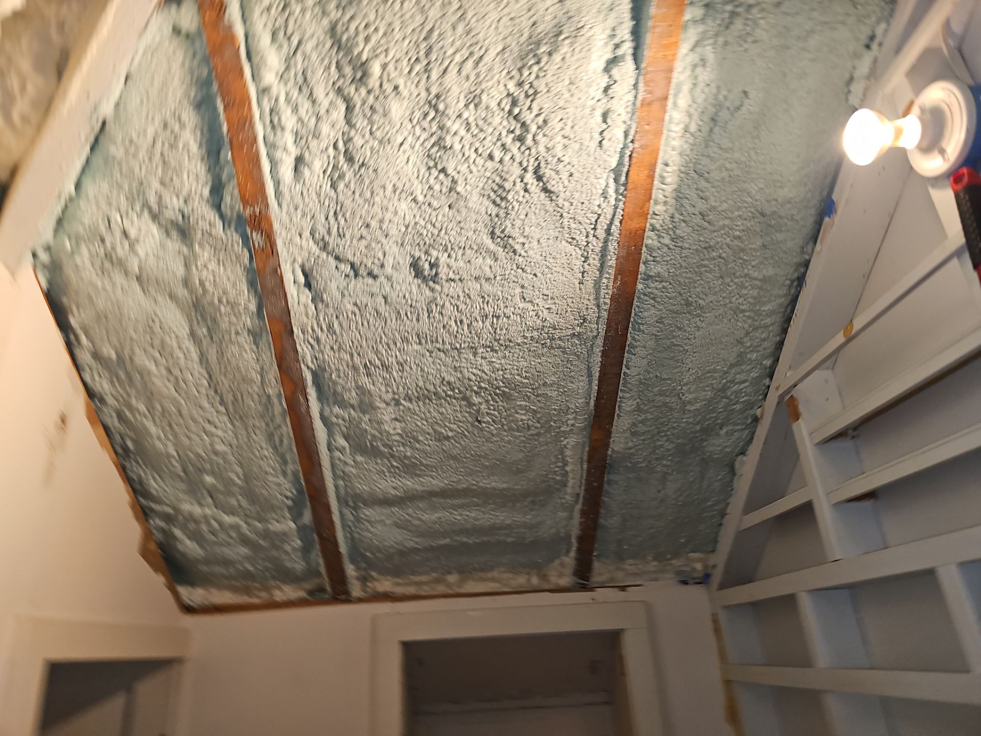 Attic Insulation using open cell spray foam by NYS Foam & Energy