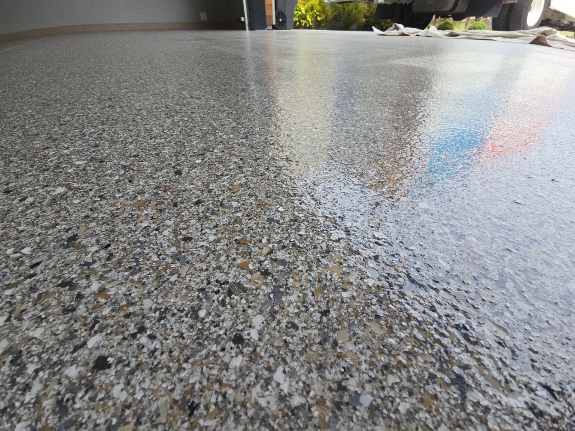 Custom Claystone Hybrid Polyurea Garage Floor Coating in Spokane by Croc Coatings, LLC