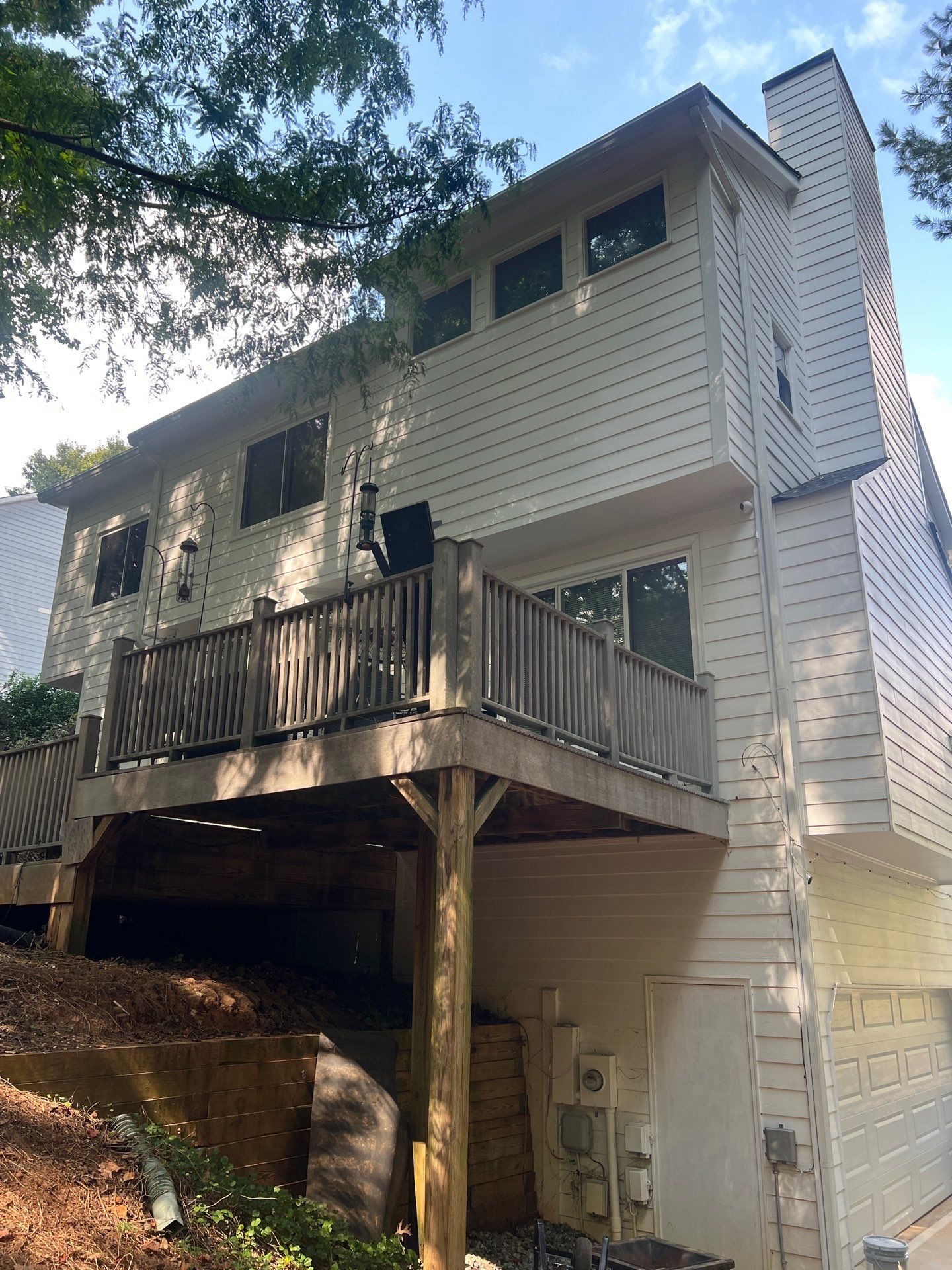 Front Porch Railing Replacement using Trex White Composite Railing by Nelson Exteriors