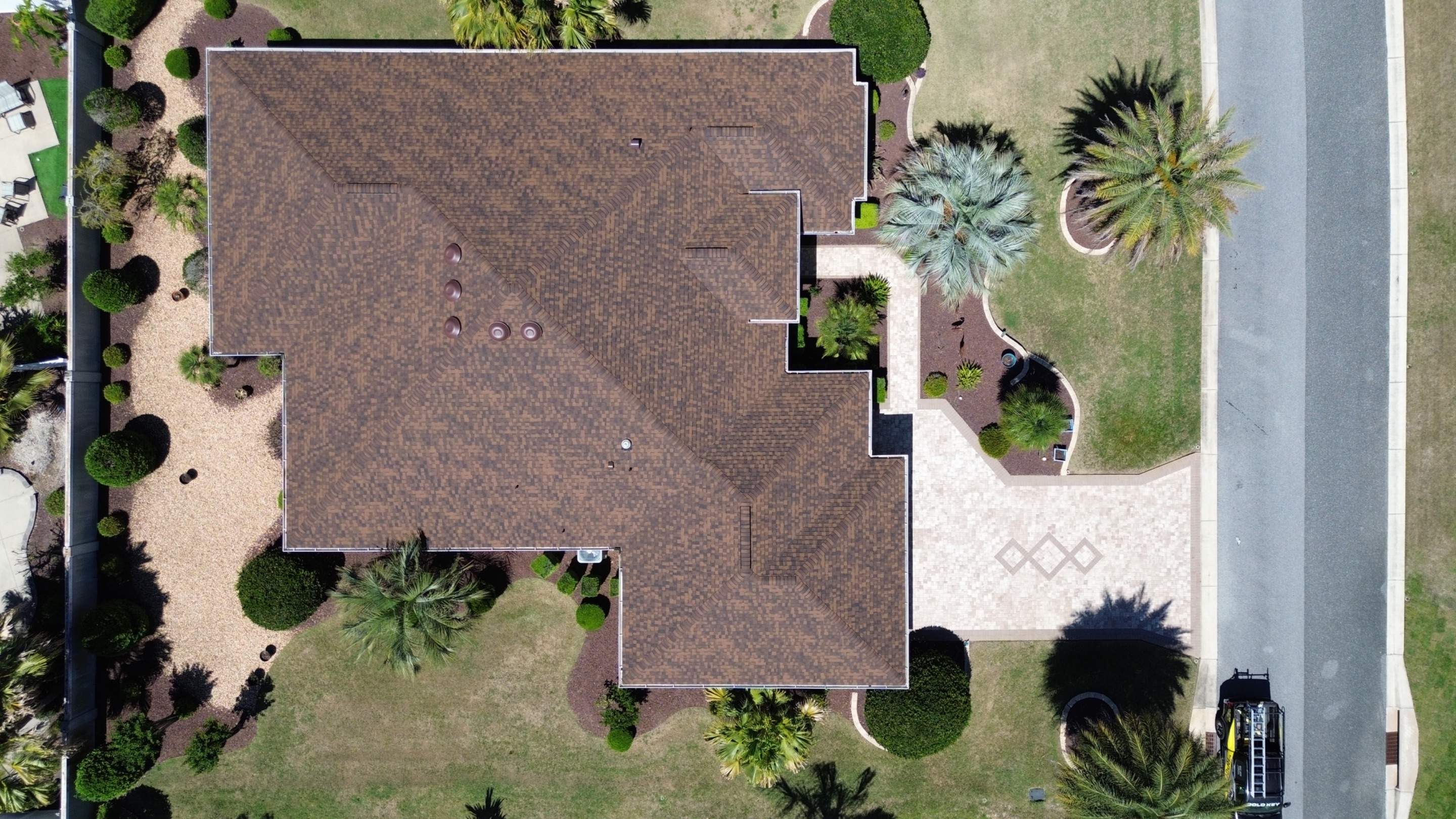 Drone pictures in The Villages by Gold Key Roofing