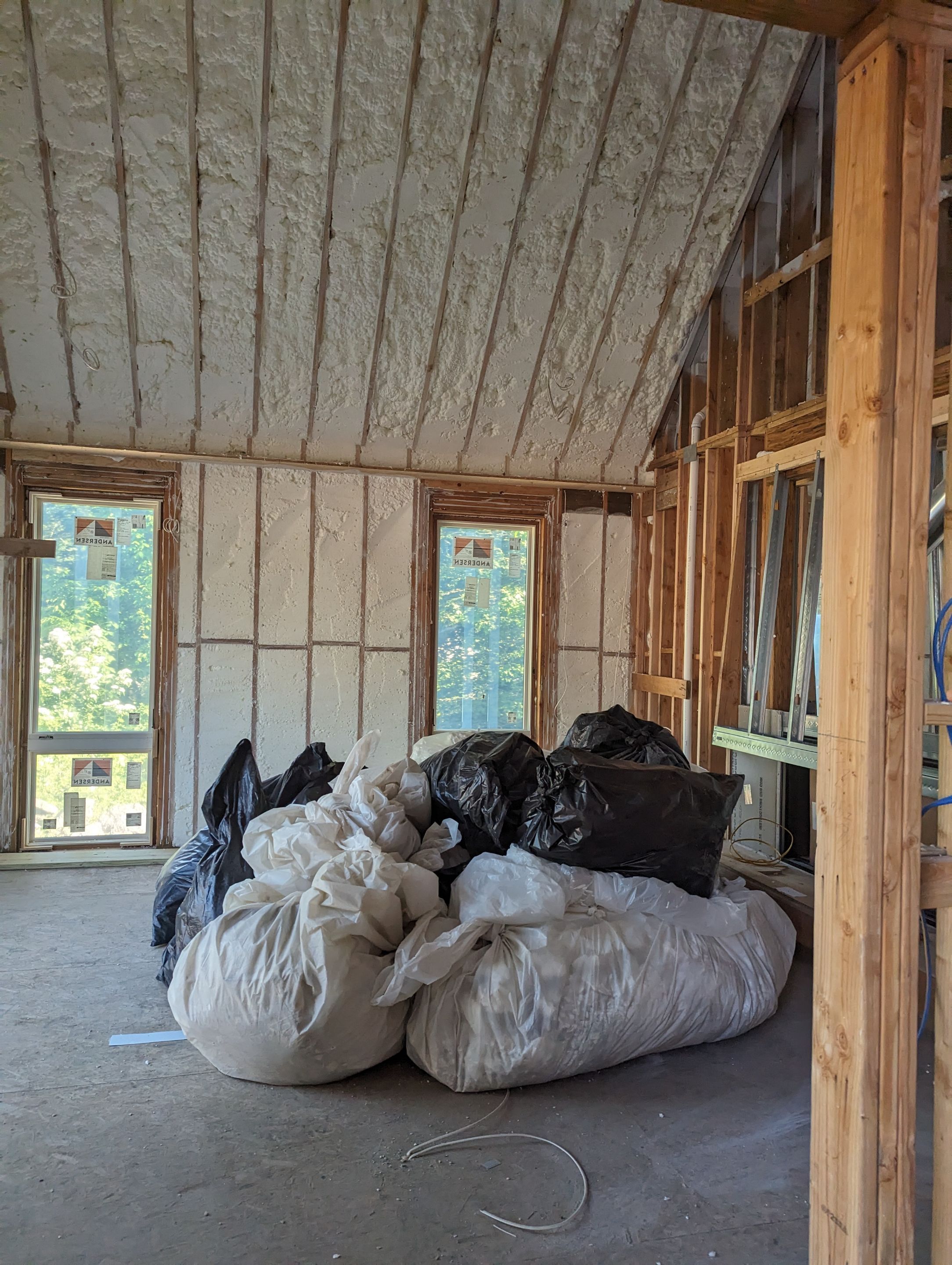 New Home Construction using open cell spray foam by NYS Foam & Energy