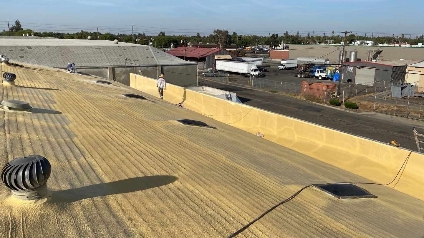 Spray foam and coatings using Polyurethane spray foam by Straight Edge Roofing Inc