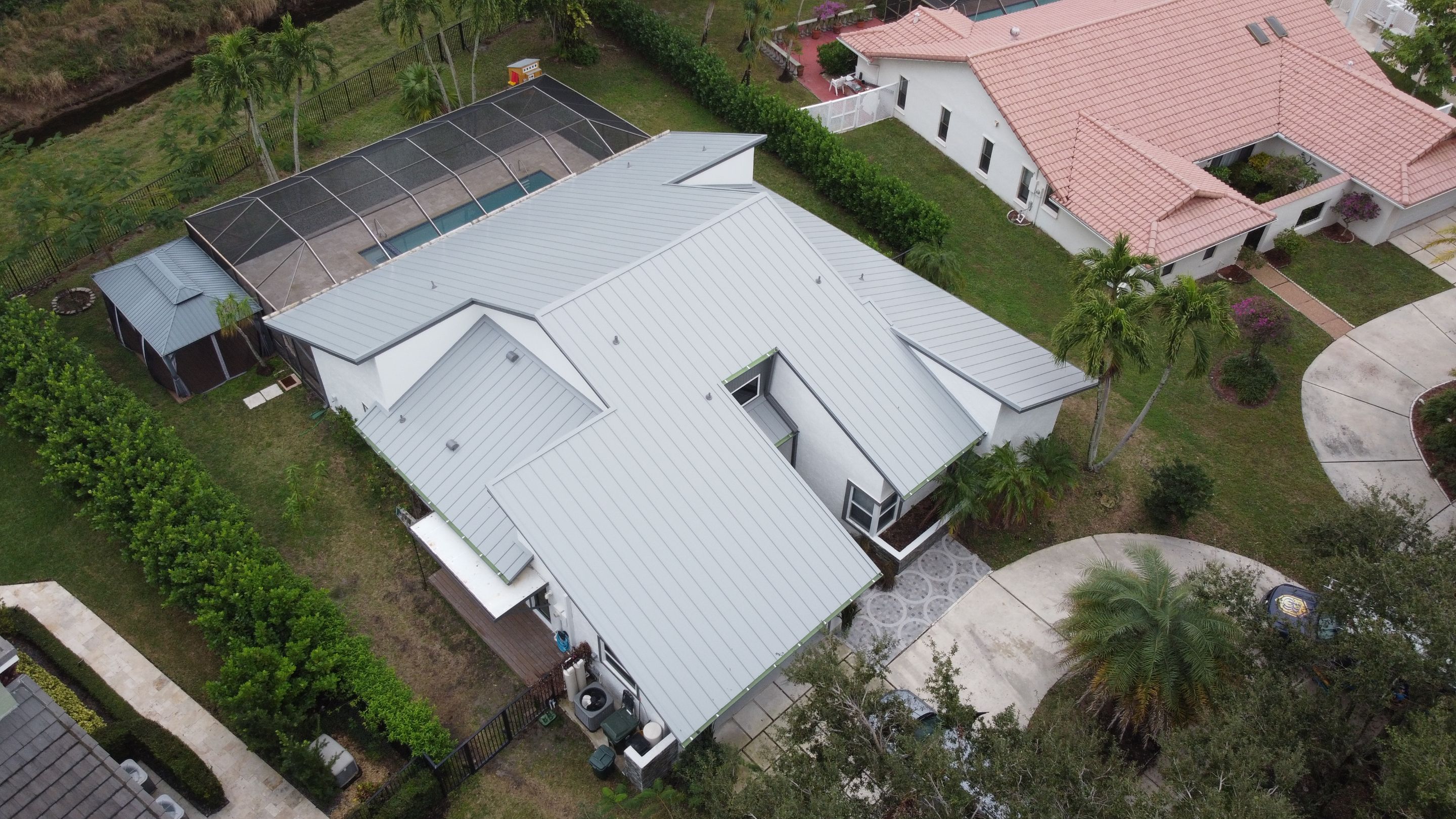 Residential Roofing Installation using 1" Nail strip metal roof by BLUES BROTHERS ROOFING