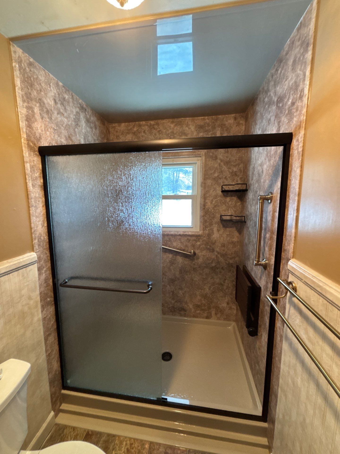 Tub To Walk-In Shower Conversion in Bloomingburg, NY by Yankee Home Improvement