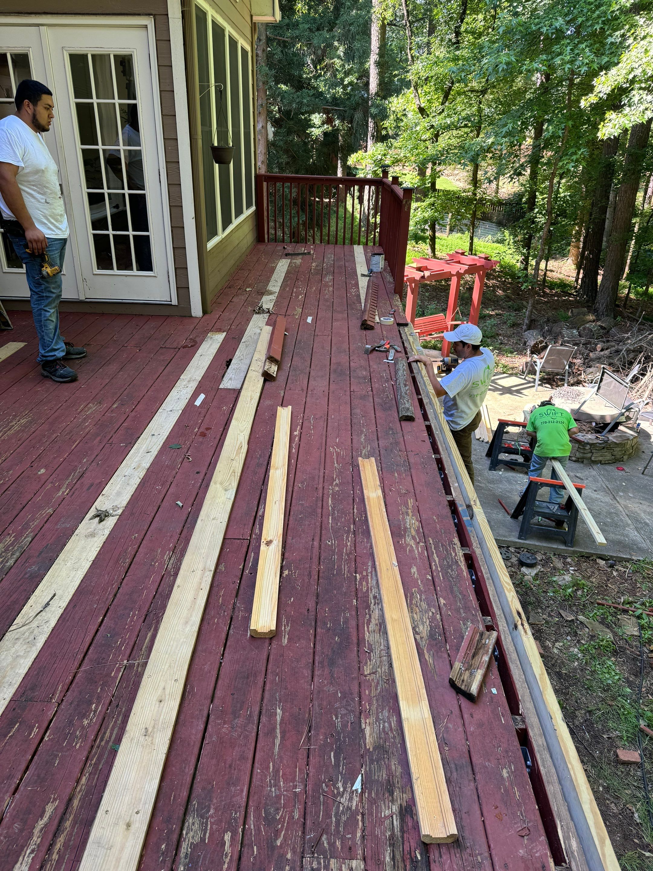 Exterior Painting and Comprehensive Wood Deck Repairs in Suwanee by Swift Home Renovations 
