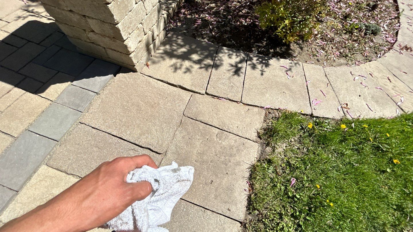 natural stone using Algaecide, soft wash soap by Northern Power Washing LLC.