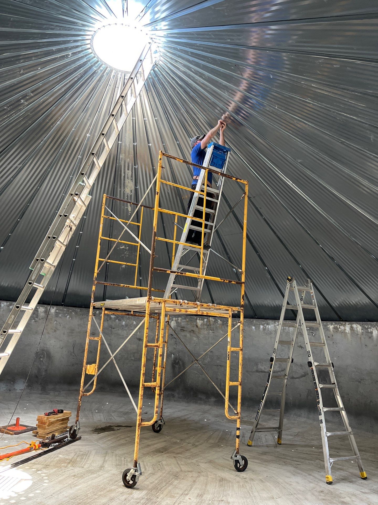 Restoration of 65k gallon Cattle Watering Tank by Hill Country Rain Water