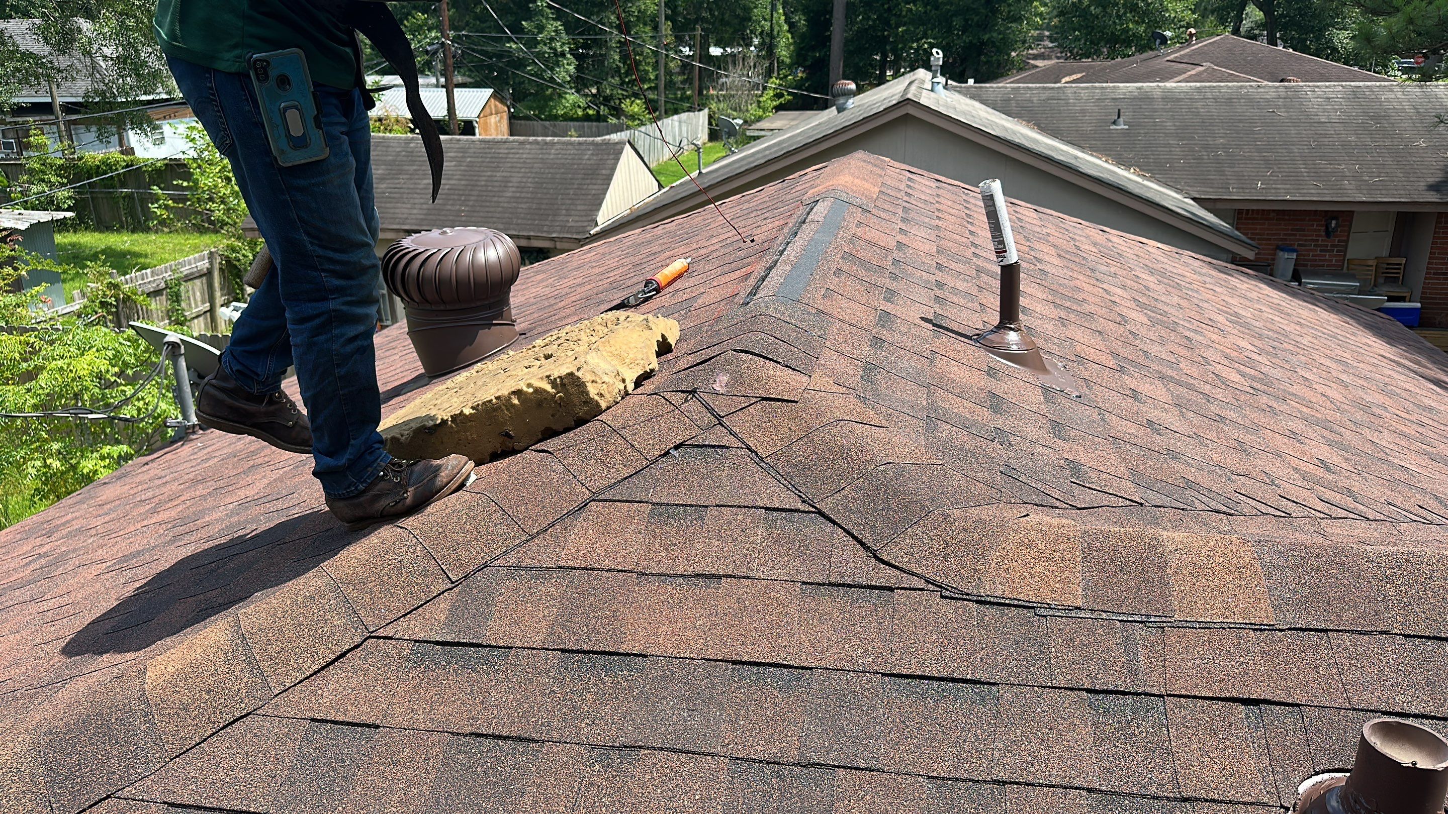 Brown Architectural Shingle Roof Replacement — Conroe, TX by PL Roofing & SB Roofing, LLC.