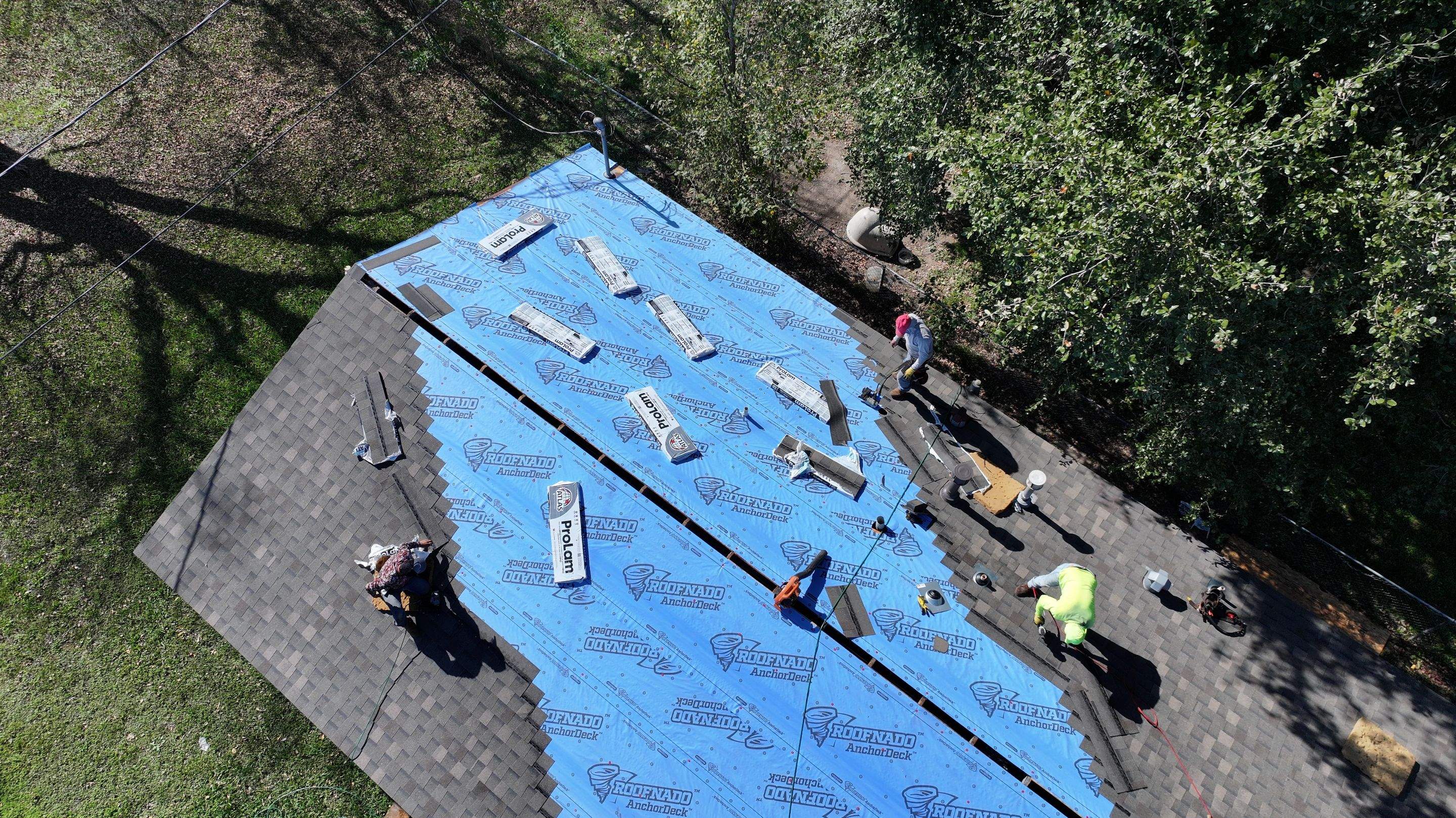 Complete Roof Replacement, Crew in Action — Houston, TX by PL Roofing & SB Roofing, LLC.