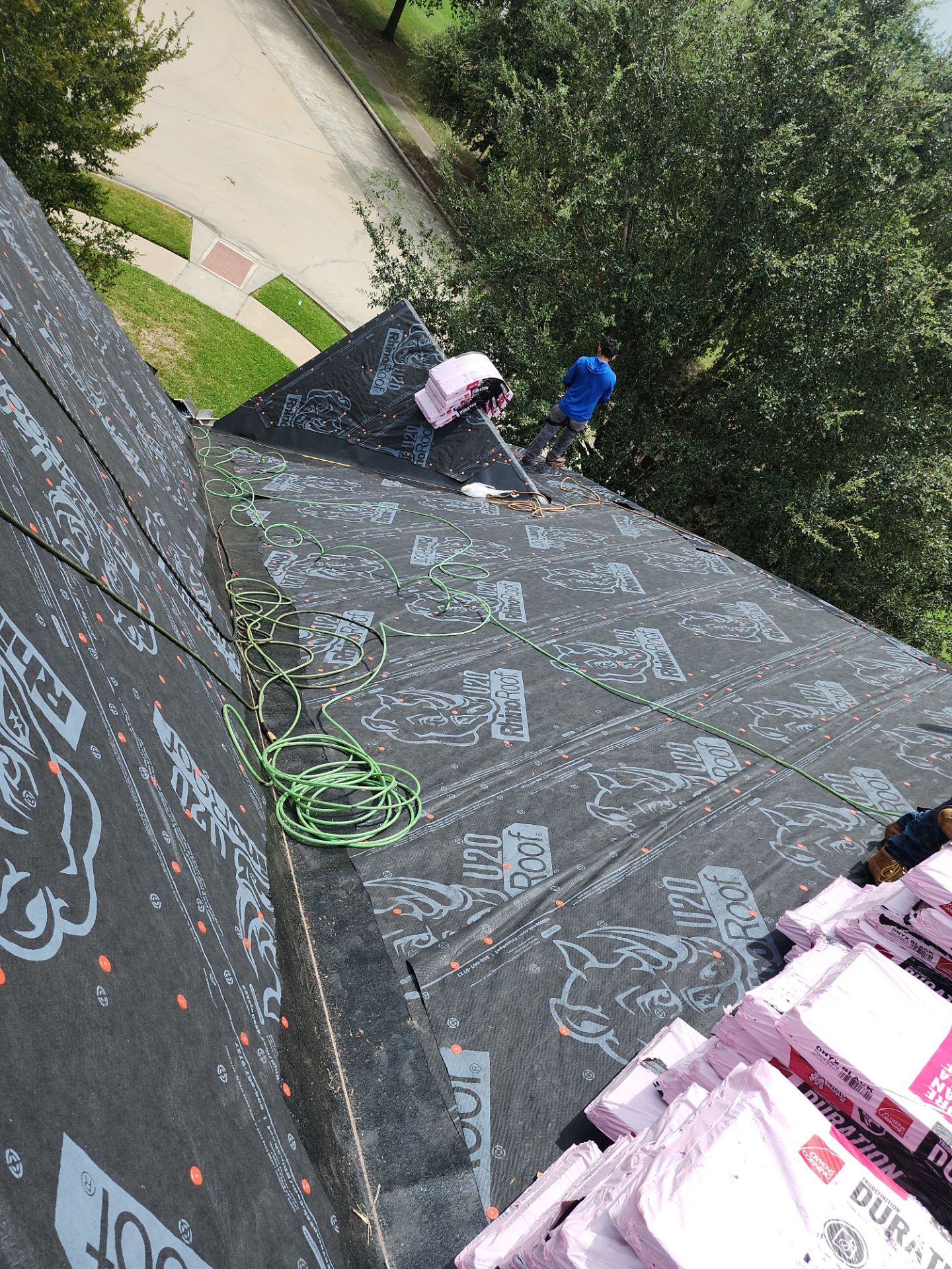 Residential Roofing Installation using Owen's Corning Duration (Lifetime) Shingles by Roof Repair Company