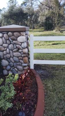 White Vinyl Farm Fence Repair in Arcadia