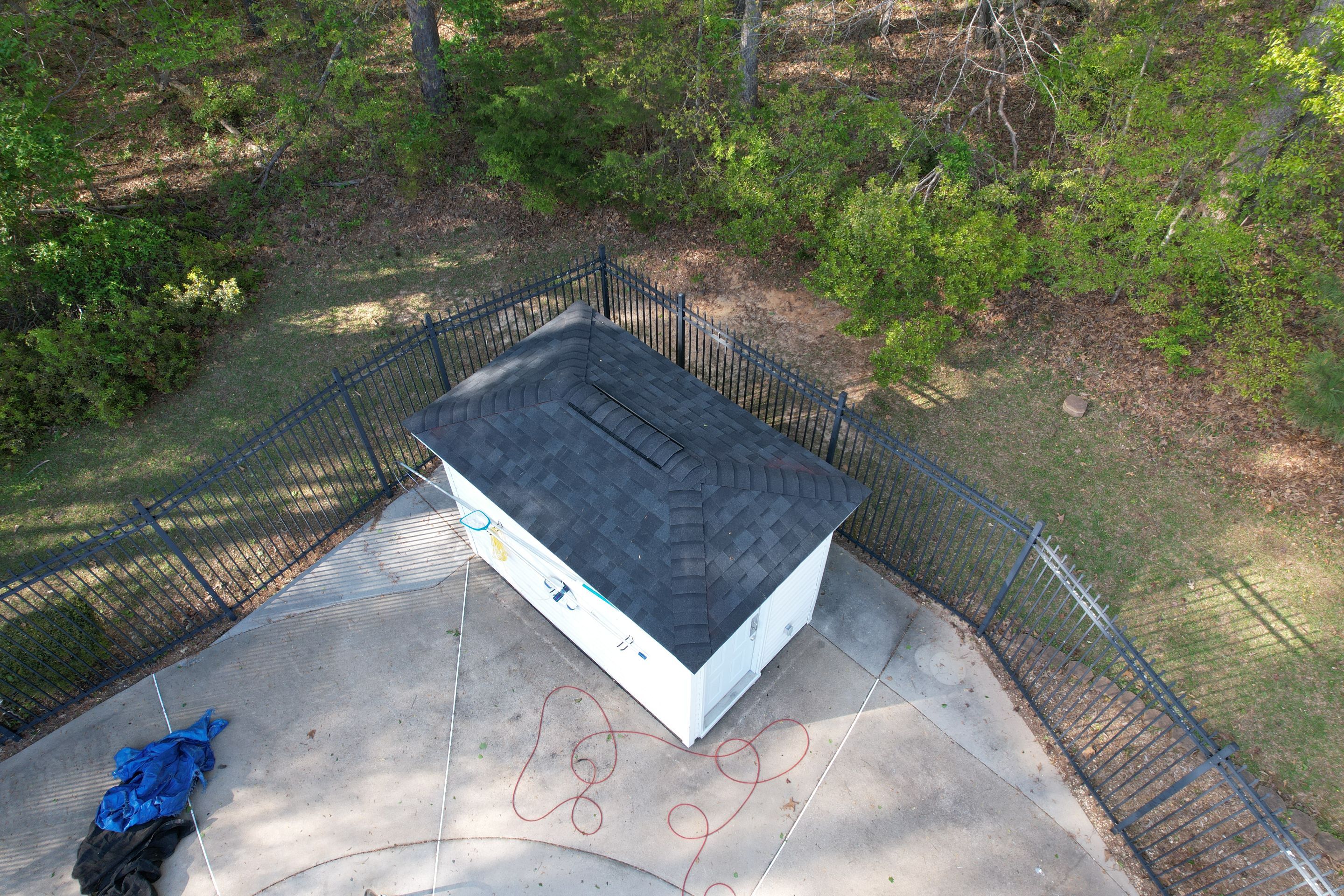 Pool House Roof Replacement using Owens Corning Onyx Black by Inspector Roofing and Restoration