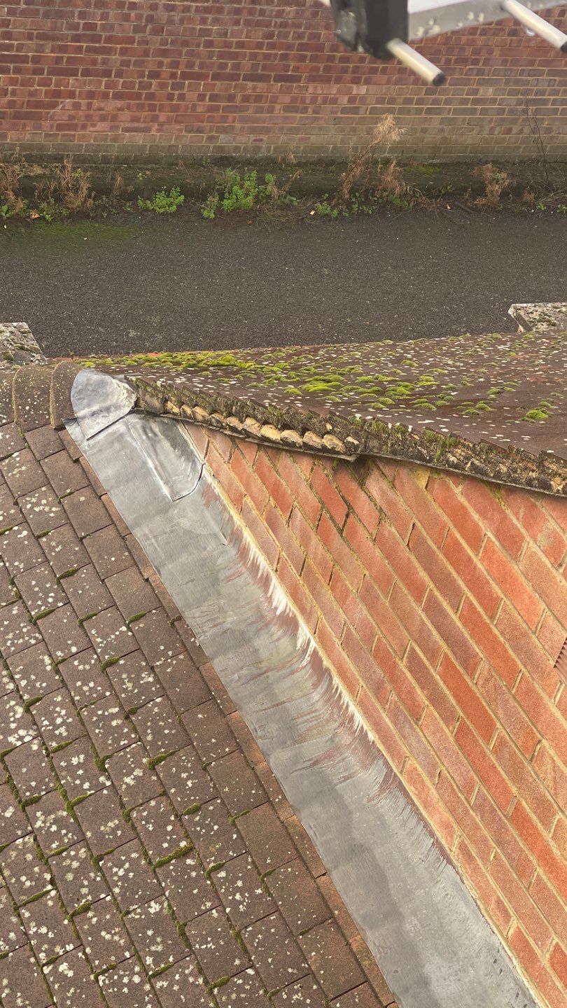 Roof Clean and Coping Stones using Honda 15lpm Low Pressure Washing Machine by Ges Exterior Cleaning ltd