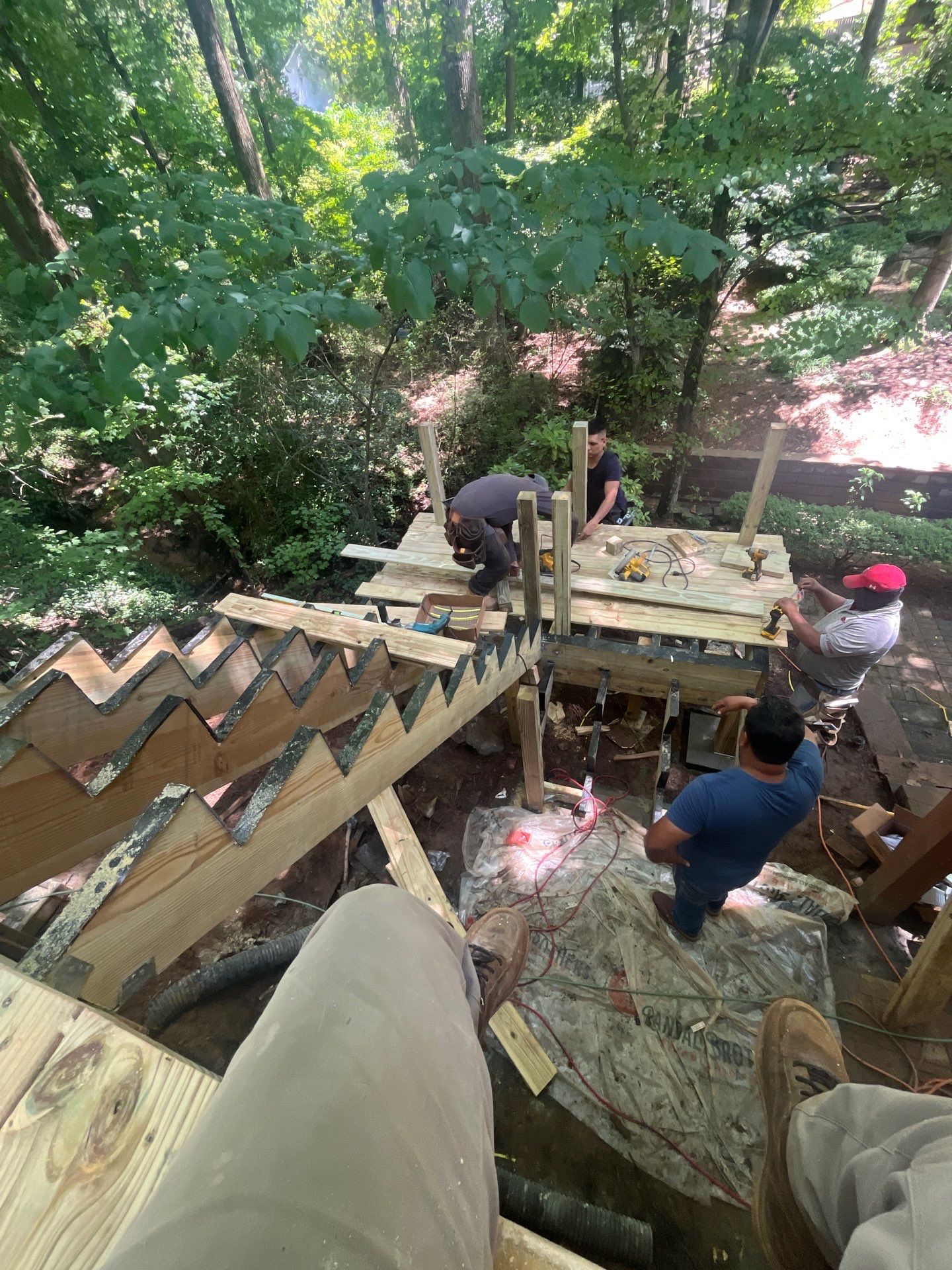 Pressure Treated Pine Deck Build in East Cobb by Nelson Exteriors
