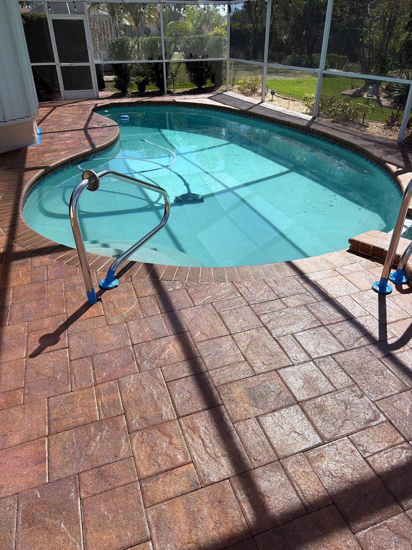 Paver Sealing and Striping for Sun City Center Pool Deck by Supreme Paver Experts