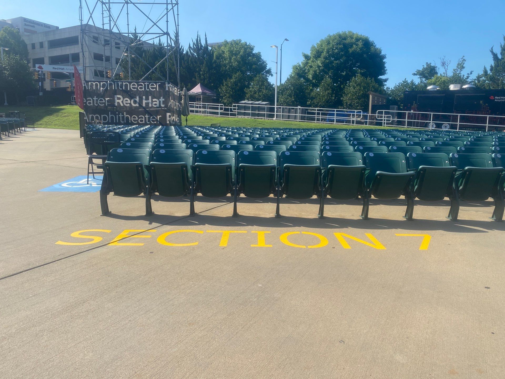 Red Hat Amphitheater Striping Job by Billy Weatherspoon Contractor