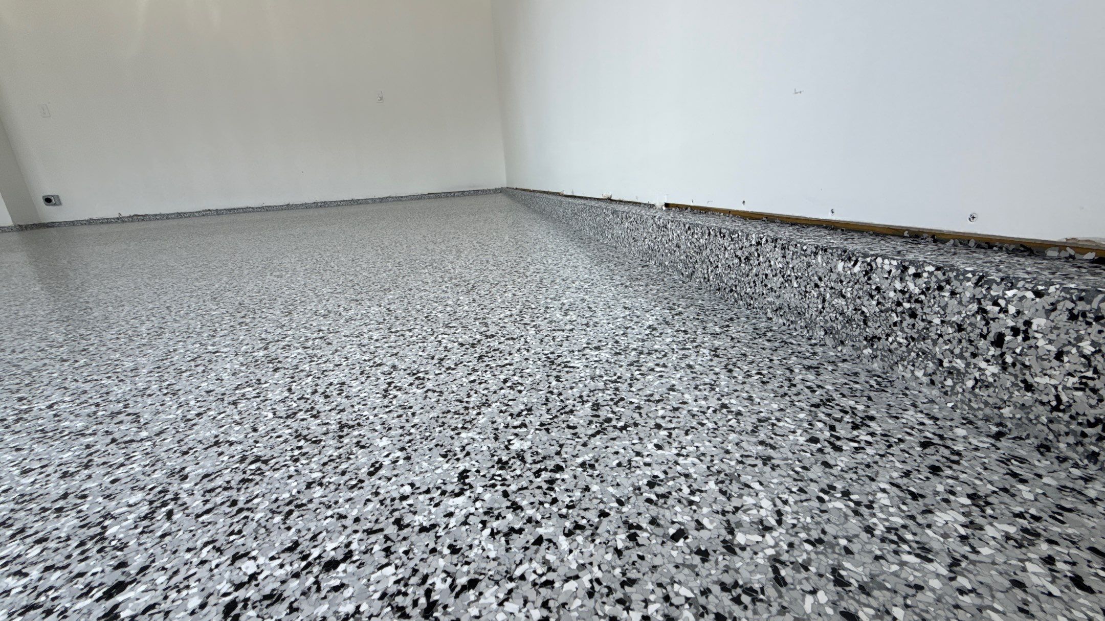 Another Beautiful Houndstooth Flake Floor Complete  by Banner Garage