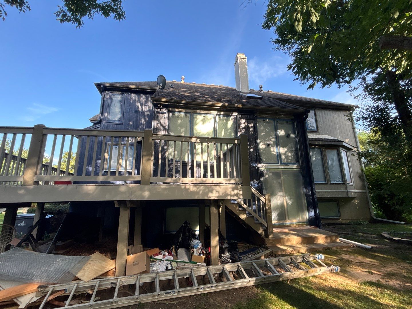 Exterior Painting and Extensive Wood Rot Repair in Overland Park by Cougar Painting