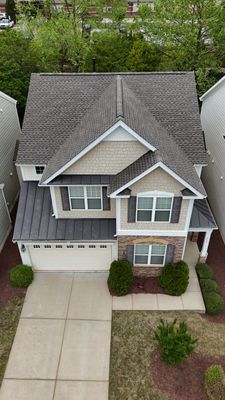 GAF Timberline HDZ Weathered Wood - New standing seam metal roof 