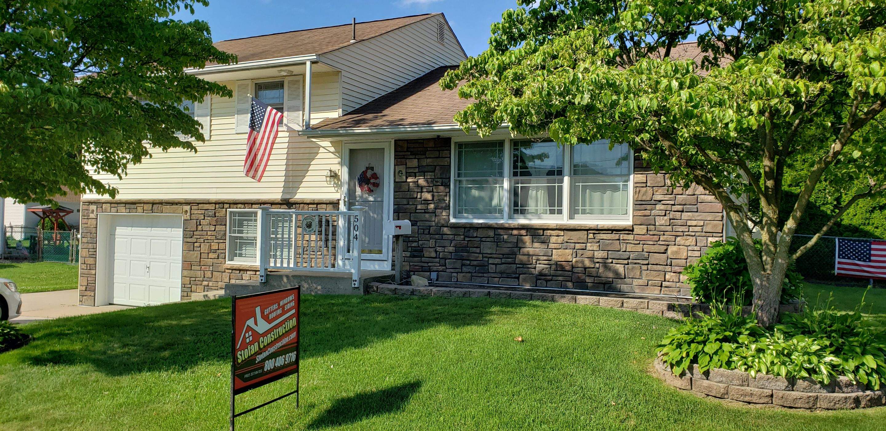 Decorative Stone Veneer and Siding Upgrade in Penndel by Stofan Construction LLC