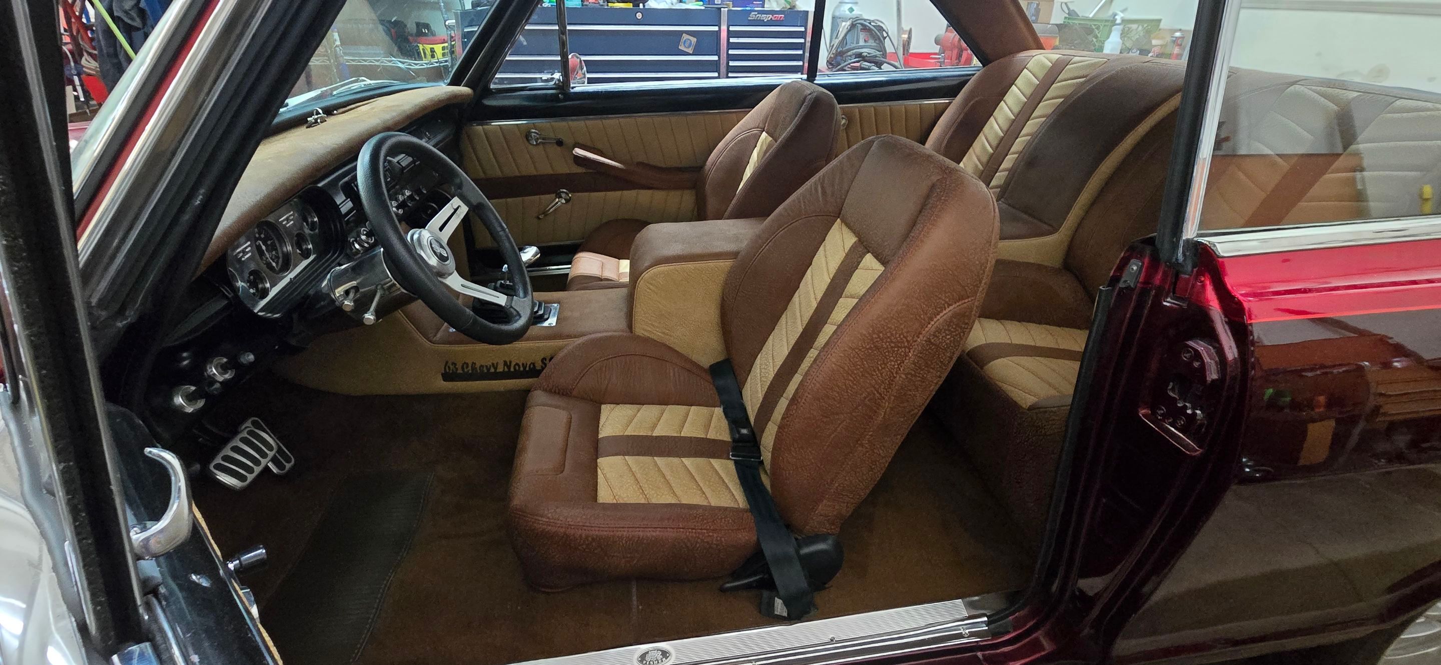 1963 Nova SS Custom Leather Interior  by Rocky Mountain Upholstery Co
