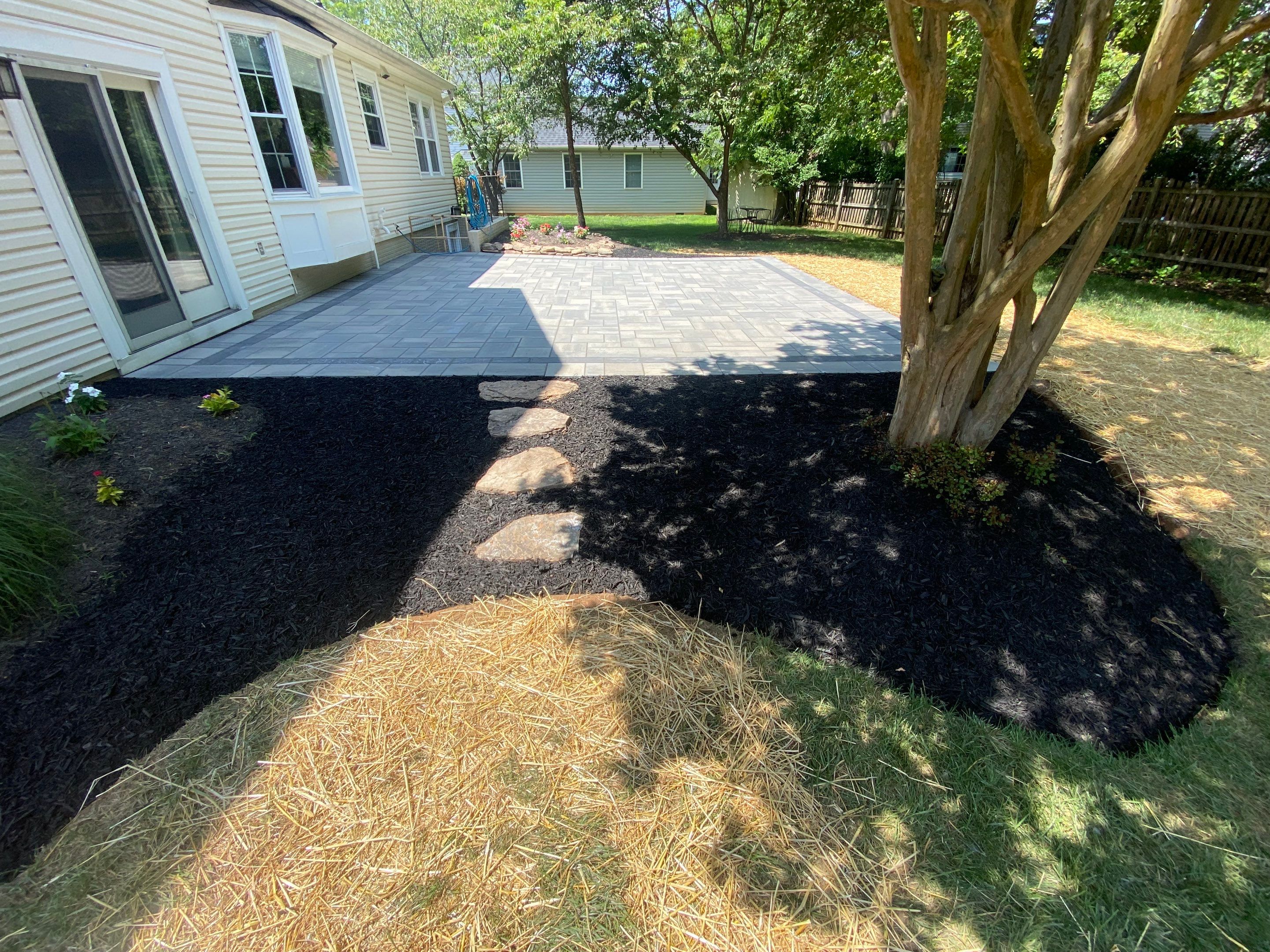 Backyard Transformation using Techo-Bloc Pavers by The Smet Companies, LLC