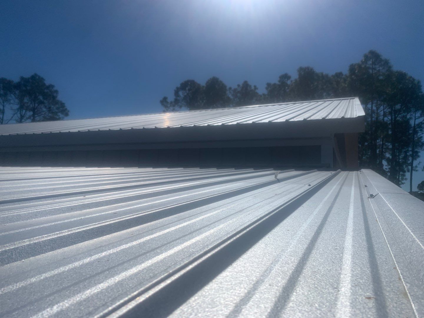 Soffit and Fascia on a metal building by Gutter Professors
