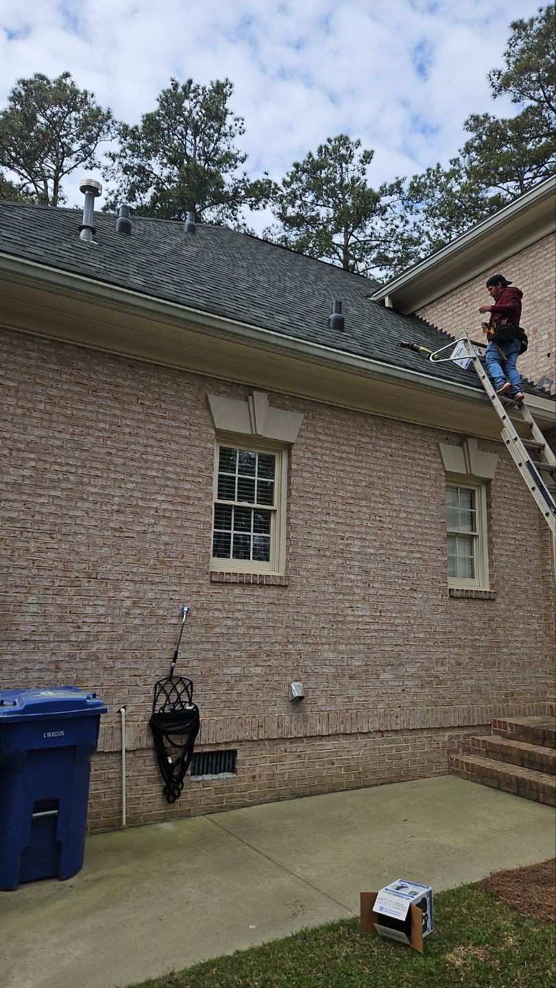 Roof Repair with PermaBoots, Gutter Installation, Cleaning, using 6" Seamless Gutters and Leaf Filter Guards by Indigo State Roofing