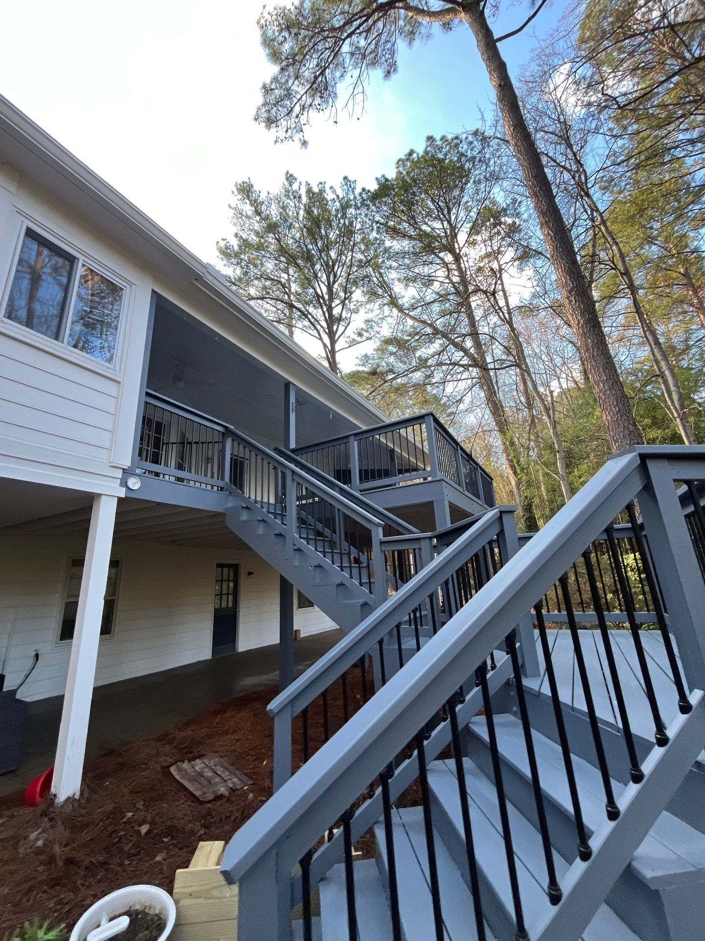 Marietta James Hardie Siding Installation, Rotted Wood Replacement, Exterior Painting, and Deck Stain using Sherwin Williams SuperDeck SOLID Stain by Nelson Exteriors