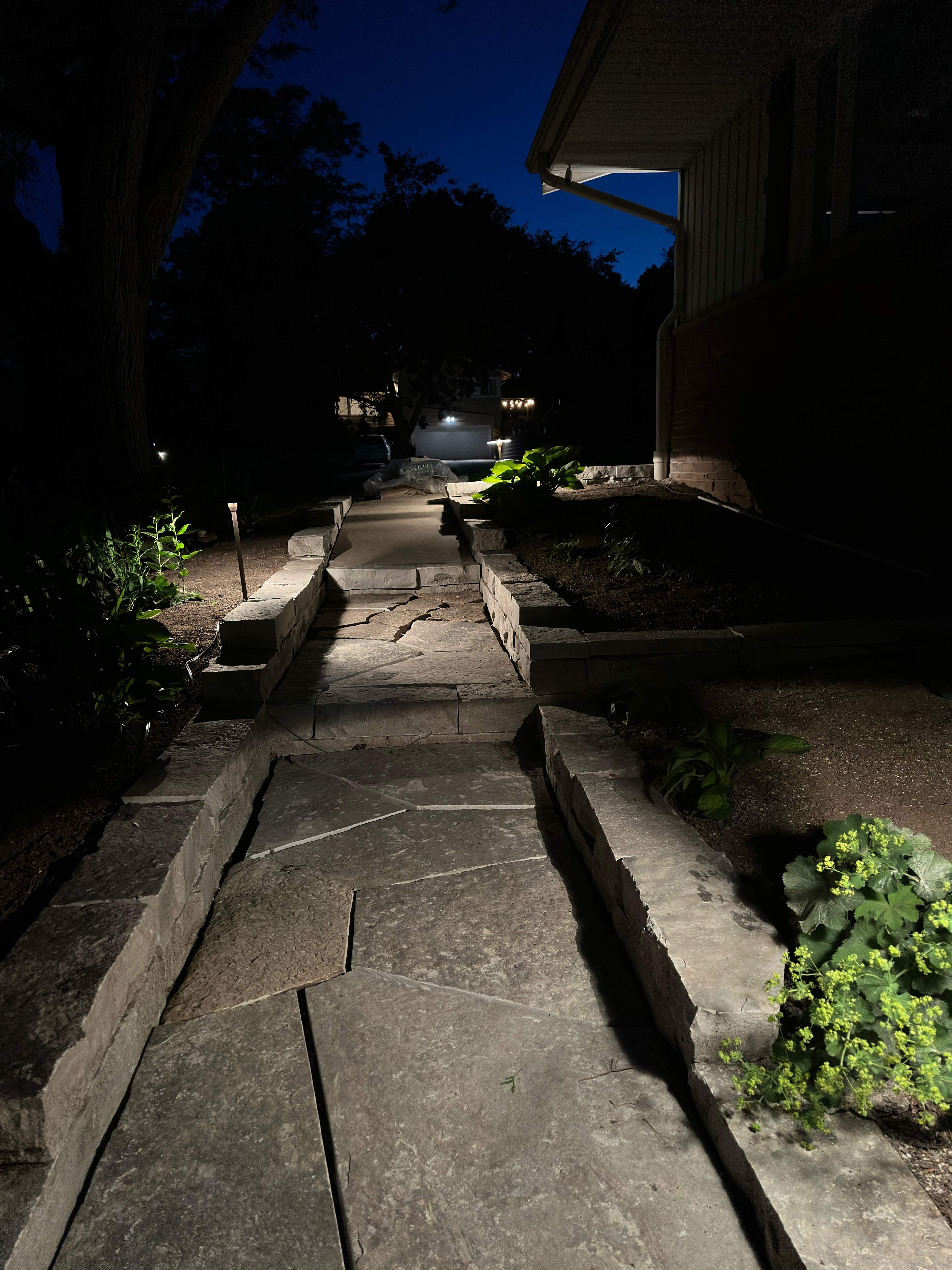 Natural Stone Walkway With Steps Project in Waukesha by Waukesha Lawn Service