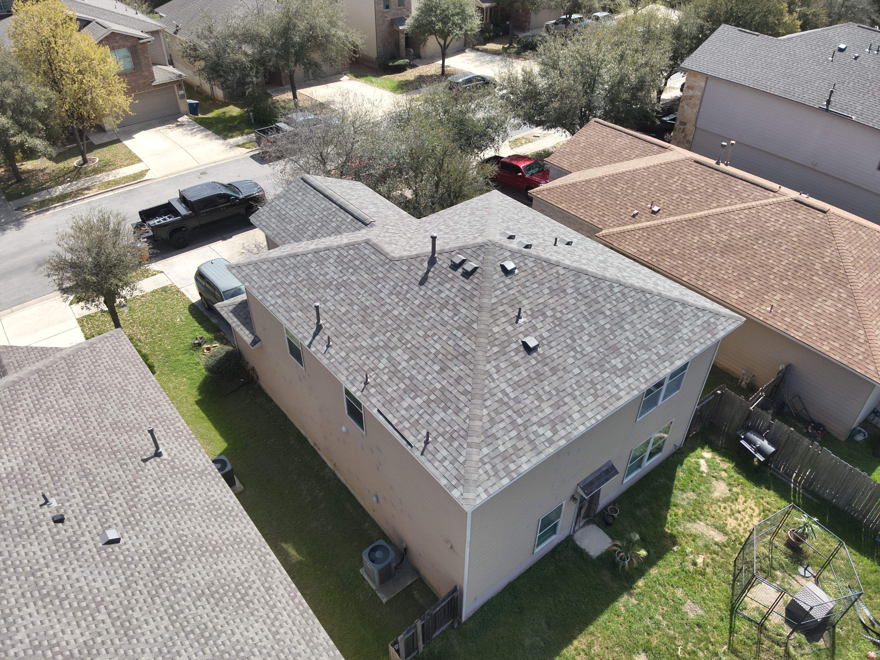 Residential Roof Replacement using Owens Corning - Duration - Driftwood by Action Exteriors Austin