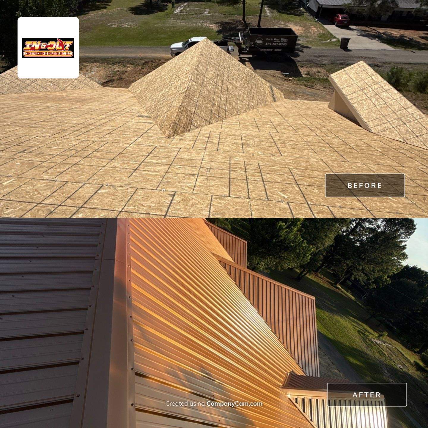 Copper Metallic 26-gauge low rib metal roofing. by In & Out Construction & Remodeling, LLC