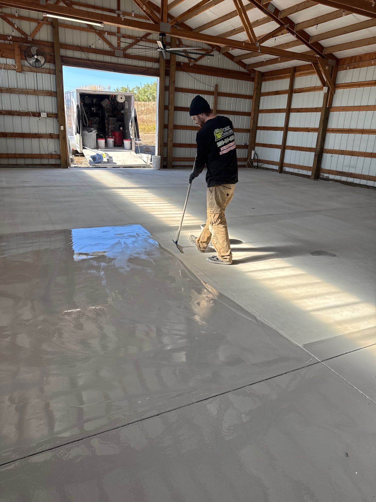 Pole Barn Shop Floor Coating and Concrete Repair in Royal City by Croc Coatings, LLC