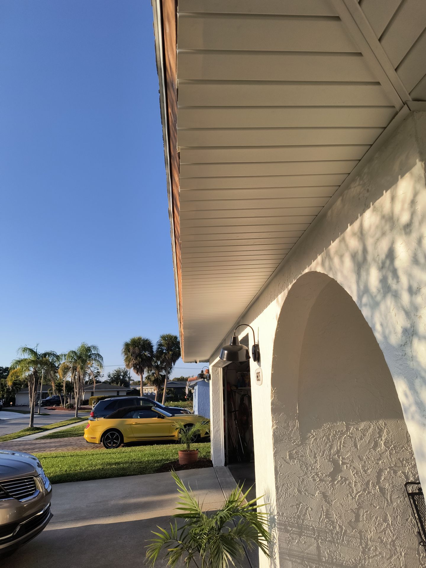 Aluminum White Soffit Installation in Sarasota FL by Gutter Professors