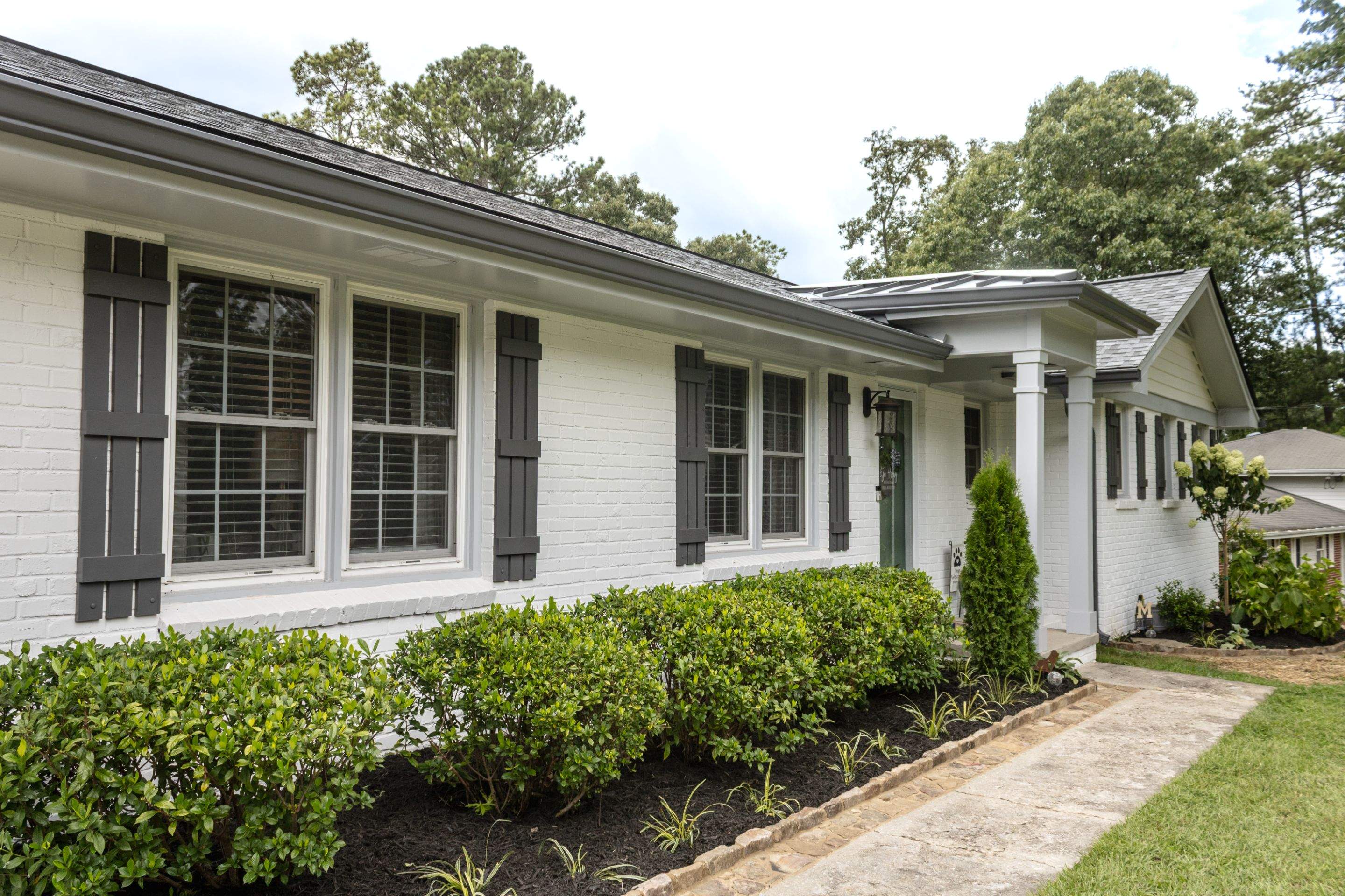 Portico Build with PVC Square Column Crafters Columns, Rotten Wood Replacement, and Exterior Painting by Nelson Exteriors