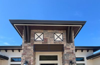 Decorative Colonial Shutter in Sepia Brown
