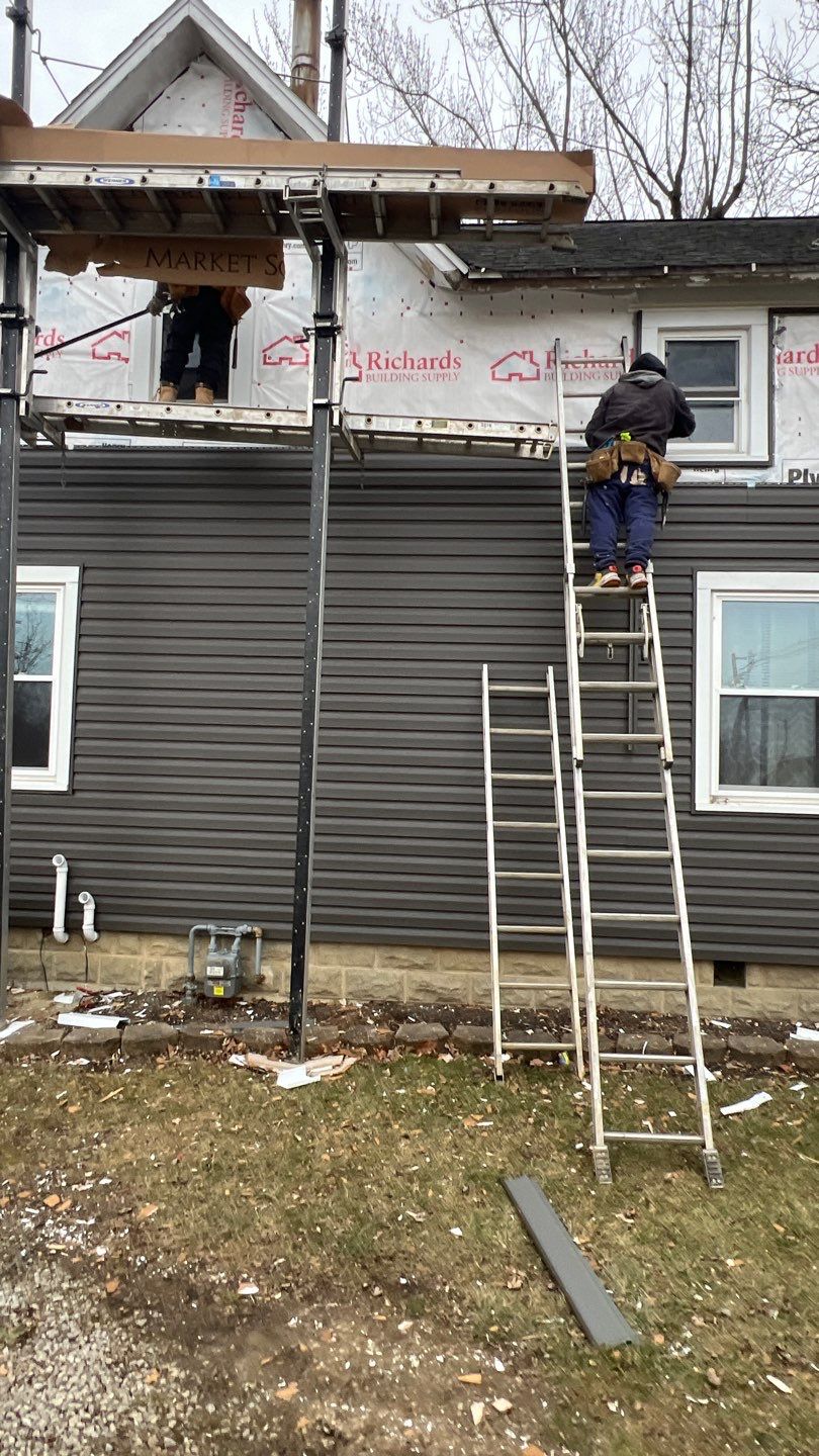 Residential fascia replacement using Exterior Portfolio 4.5 DL - Peppercorn by Nitro Roofing and Construction