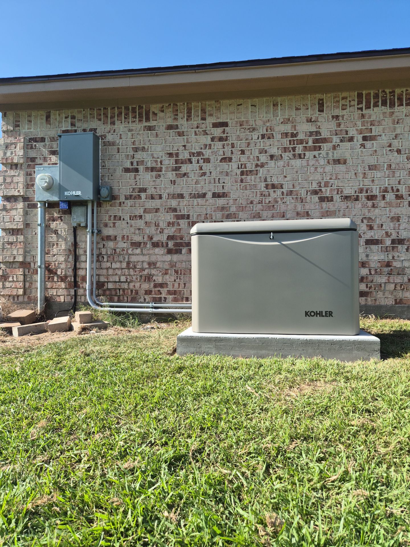 Kohler Standby Generator Installation with Propane Connection in Cleveland, Texas by GenTex Elite Services