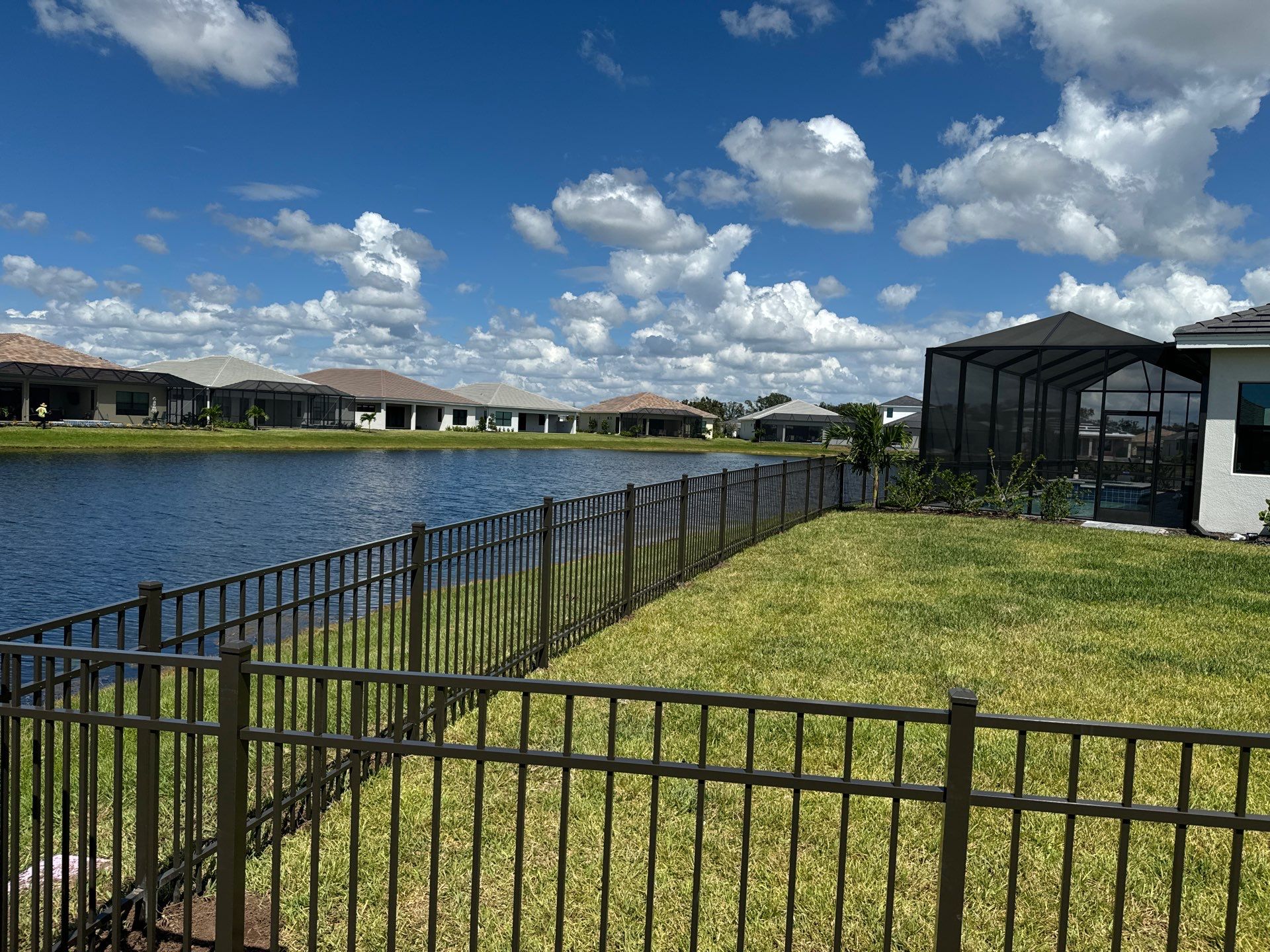Aluminum Fence Installation using 4Ft Bronze 3 Rail Aluminum Fence by Asap fence and gates, LLC