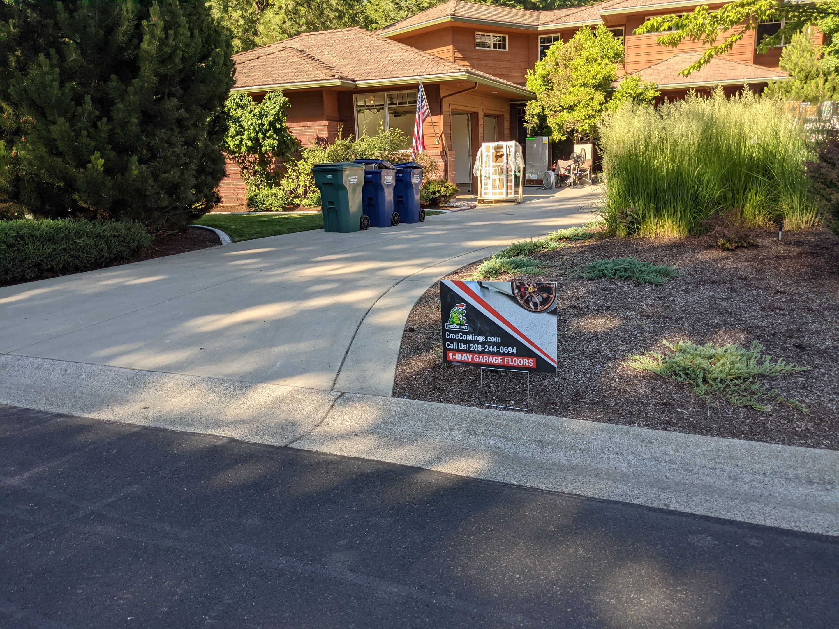 Garage Transformation using Pecan Coloway by Croc Coatings, LLC