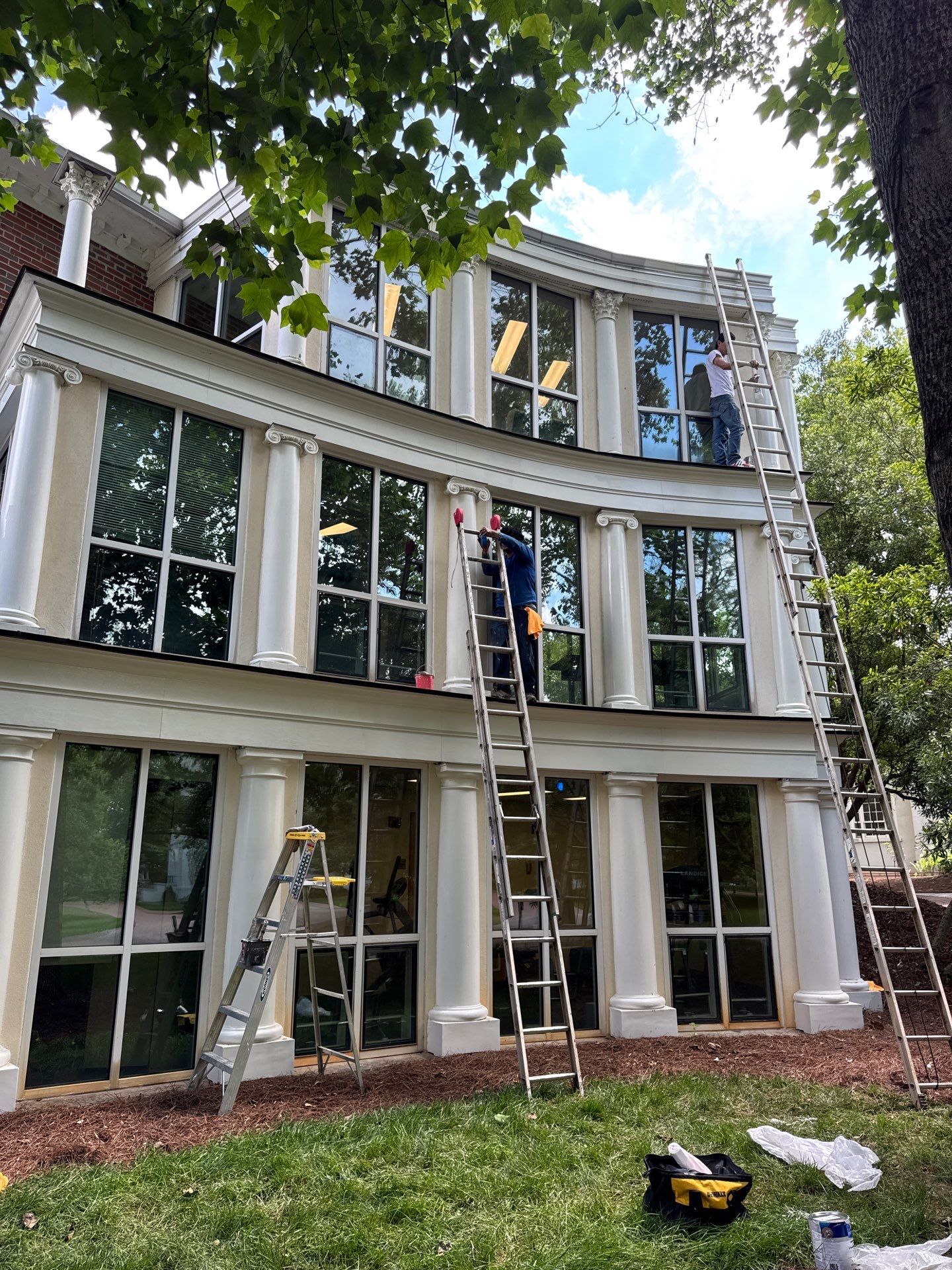 Architectural Column Restoration and Exterior Painting in Oxford by PGP Surface Solutions, LLC