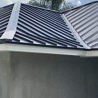 24ga 1.5" Mechanical Seam Dark Bronze by Total Roofing System The Metal Roof Experts