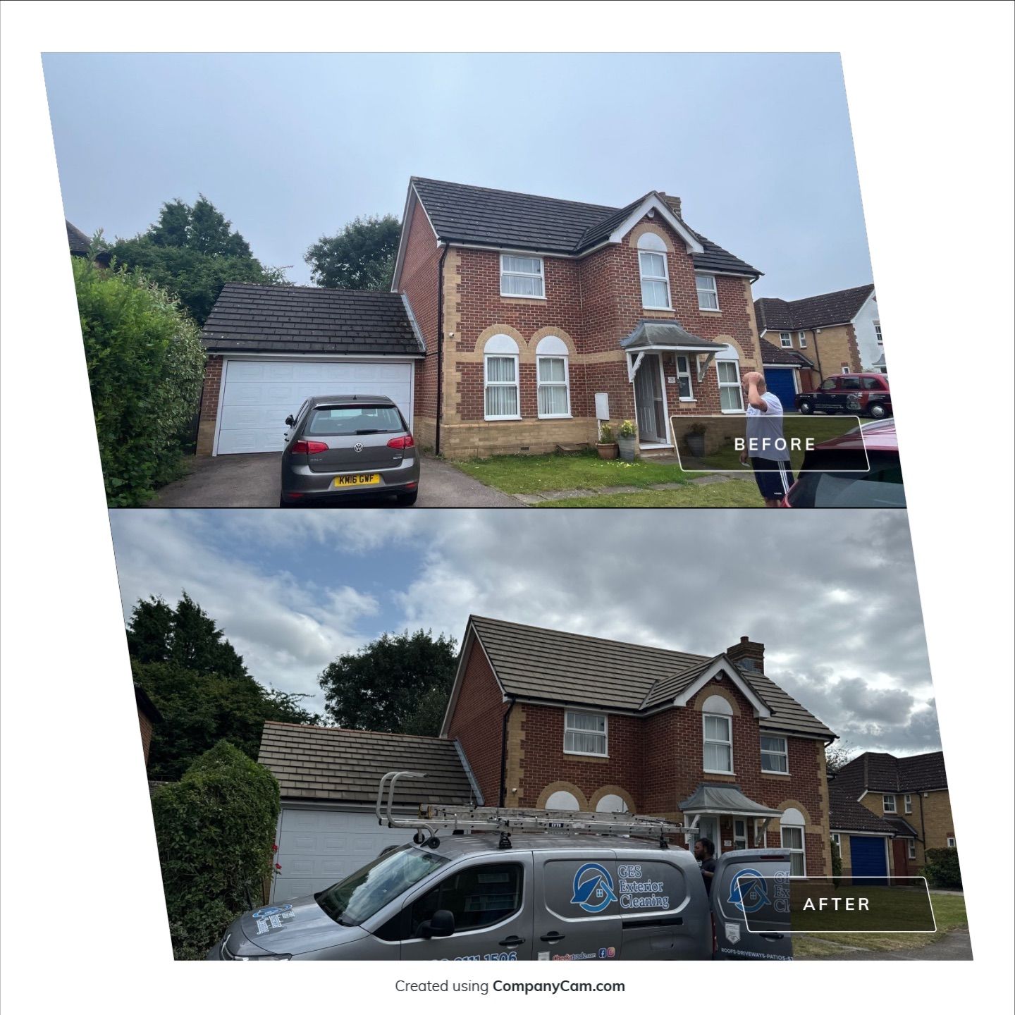 Roof Clean  - Moss Removal - Gutter Clean using Honda 15lpm Low Pressure Washing Machine by Ges Exterior Cleaning ltd