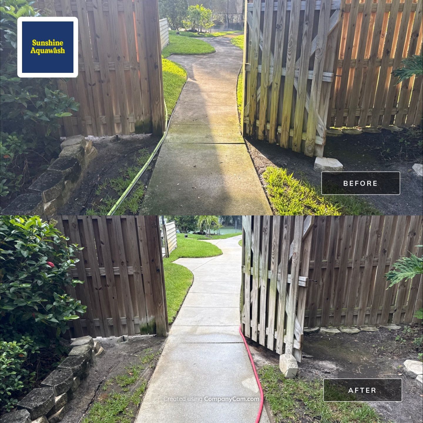 Tennis Court, Vinyl Fence & Sidewalk Cleaning in Riverview Bluff – West Bradenton, FL 34209 by Sunshine AquaWash