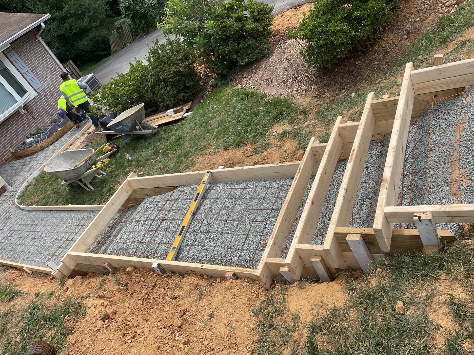 New walkway with stairs and a new front porch by Fairfax Contractors, LLC