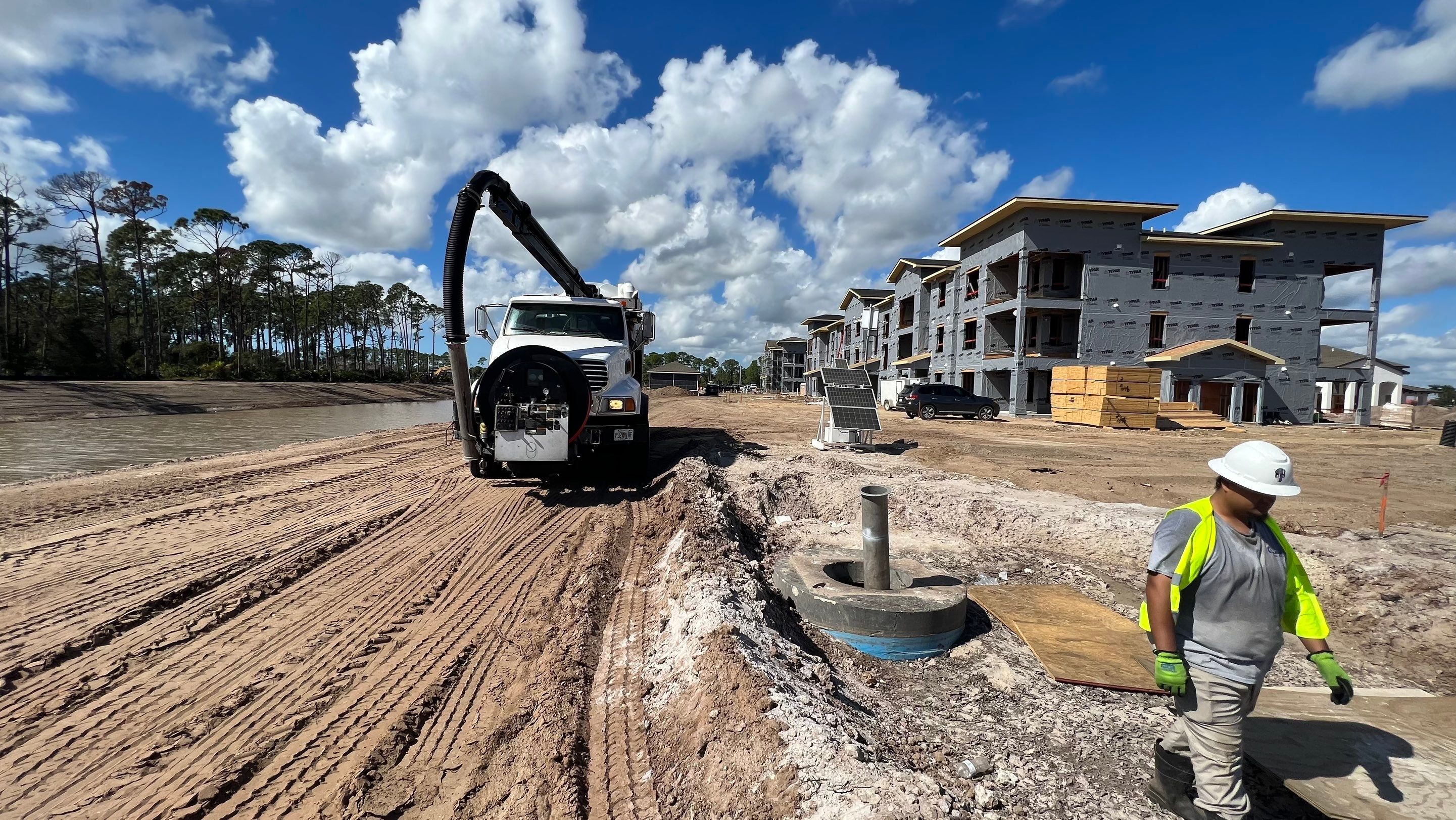 New Construction Sewer System Cleaning by APS Power & Water